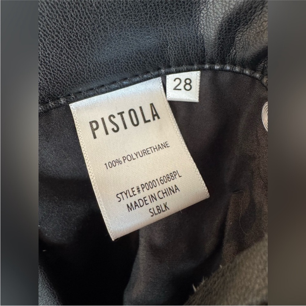Pistola Black Cropped Vegan Leather Pants - Picture 5 of 10